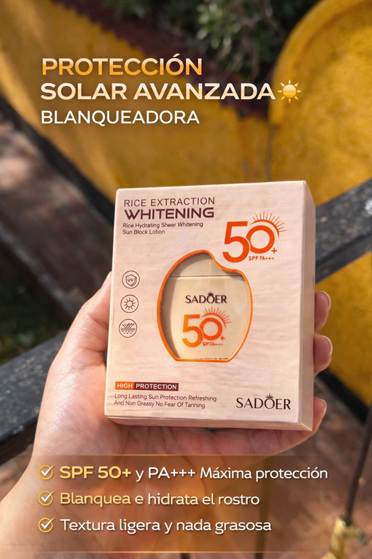 ☀️ Rice Whitening SPF 50+ – Protector Solar Hidratante con Extracto de Arroz
