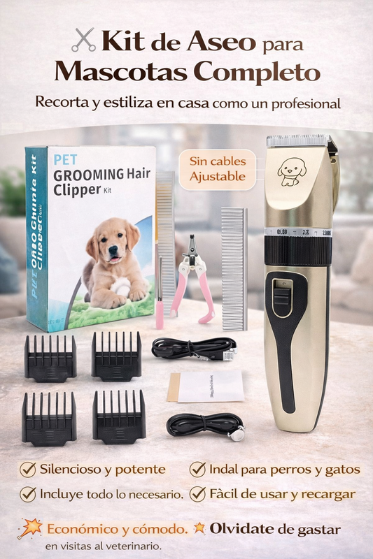 ✨ Kit de Aseo para Mascotas Profesional – Corta Pelo Fácil en Casa