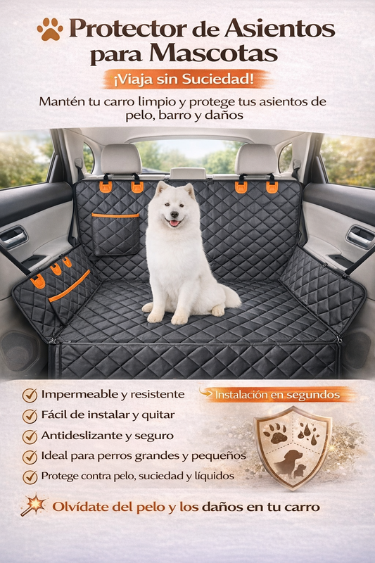 🐶 Protector de Asientos para Mascotas – Viaja sin Suciedad